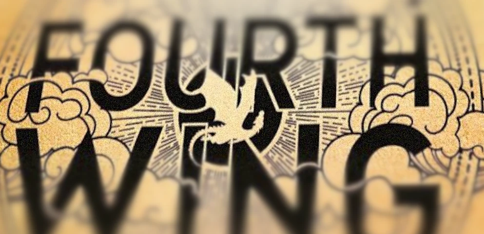 Part of book cover: contour of a flying dragon surrounded by rays and
illustrated clouds. The image gets blurry around the upper and lower edges.
